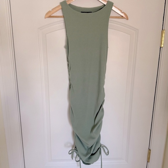 Lulu’s Over And Over Ribbed Drawstring Ruched Bodycon Dress (XS) - Picture 4 of 11
